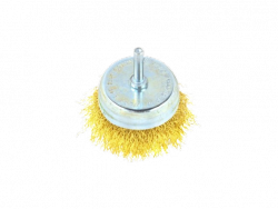 Szczotka druciana doczołowa 75mm drut falowany prosty trzpień czołowa mosiądz GEKO