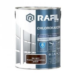 Rafil Chlorokauczuk 5L BRĄZ-OWY Czekoladowy RAL8017 brązowa farba metalu betonu emalia chlorokauczukowa 