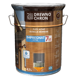 Drewnochron SZARY 4,5L Impregnat Extra do drewna powłokotwórczy płotów altan elewacji