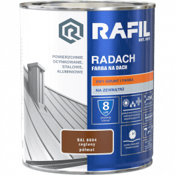 Radach 0,75L Ceglany RAL8004 PÓŁMAT farba na dach Rafil  ocynk stal aluminium 