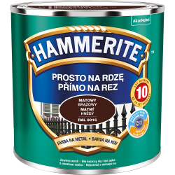 Hammerite Na Rdzę 0,25L BRĄZ-OWY RAL8016 MAT hamerite farba szybkoschnąca antykorozyjna gruntoemalia