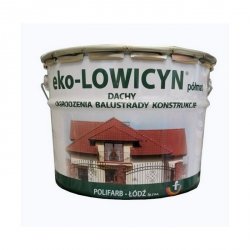 EKO-Lowicyn 10L RAL7016 SZARY ANTRACYT-OWY PÓŁMAT farba na dach do stali aluminium tynku betonu PCW Polifarb-Łódź