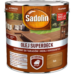 Sadolin Superdeck olej 2,5L DĄB do drewna tarasów mebli ogrodowych mat