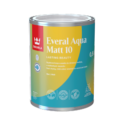 Tikkurila Everal Aqua 0,9L BIAŁA Matt 10 MATOWA emalia akrylowa do wnętrz i na zewnątrz