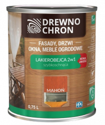 Drewnochron 2w1 Lakierobejca MAHOŃ 0,75L do drewna szybkoschnąca wodna wewnętrzna zewnętrzna podbitki altanki