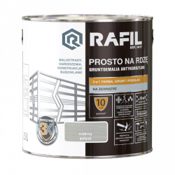 Rafil Na Rdzę 2,5L SREBRNY POŁYSK farba szybkoschnąca antykorozyjna gruntoemalia do stali żeliwa