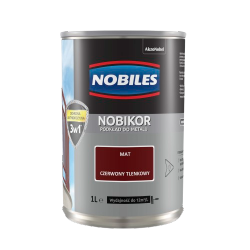Nobikor 1L CZERWONY TLENKOWY unikor podkład minia farba antykorozyjna Nobiles emalia