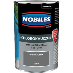 Chlorokauczuk 0,9L SZARY Nobiles farba metalu betonu emalia stali żeliwa
