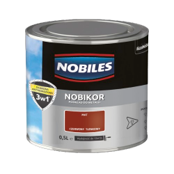 Nobikor 0,5L CZERWONY TLENKOWY unikor podkład minia farba antykorozyjna Nobiles emalia
