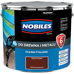 Nobiles olejna 10L BRĄZ-OWY brązowa Ftalonal farba olejno-ftalowa drewna metalu betonu emalia