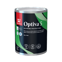 Tikkurila Optiva Matt 5 0,9L BIAŁA MAT wodorozcieńczalna lateksowa farba akrylowo-kompozytowa do wnętrz ścian i sufitów