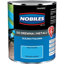 Nobiles olejna 0,7L LAZUROWY niebieski błękitny Ftalonal farba olejno-ftalowa drewna metalu betonu emalia