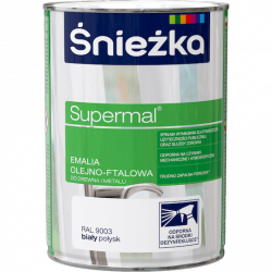 Śnieżka Olejna BIAŁY RAL9003 biała 0,8L Supermal farba olejno-ftalowa drewna metalu emalia połysk