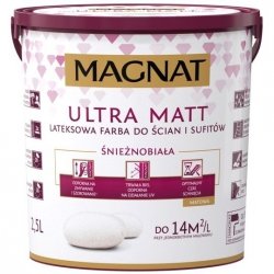 MAGNAT Ultra Matt 2,5L Farba Biała Lateksowa do ścian i sufitów
