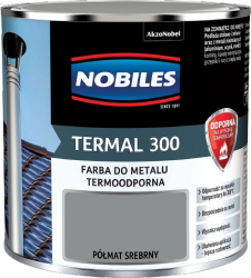 Nobiles Termal 300 SREBRNY 0,2L termoodporna farba silikonowa PÓŁMAT srebrna