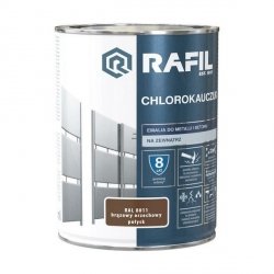 Rafil Chlorokauczuk 0,9L BRĄZ-OWY Orzech-owy RAL8011 brązowa farba metalu betonu emalia chlorokauczukowa
