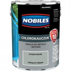 Chlorokauczuk 5L POPIELATY ŚREDNI Nobiles farba emalia