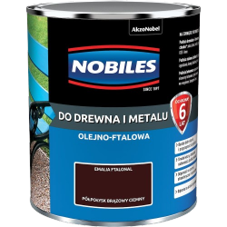 Nobiles olejna 0,7L BRĄZ-OWY CIEMNY brązowa Ftalonal farba olejno-ftalowa drewna metalu betonu emalia