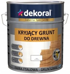 Dekoral Grunt Do Drewna 5L BIAŁY podkład emalia farba podkładowa ftalowa biała gruntomal