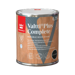 Tikkurila Lakierobejca 0,75L BLACK EBONY czarny Valtti Plus Complete szybkoschnąca impregnująca