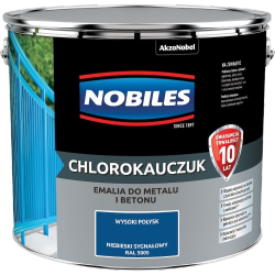 Chlorokauczuk 10L RAL5005 NIEBIESKI SYGNAŁOWY Nobiles farba metalu betonu emalia stali żeliwa
