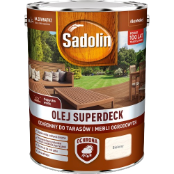 Sadolin Superdeck olej 5L BIELONY do drewna tarasów mebli ogrodowych mat