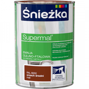 Śnieżka Olejna ORZECH ŚREDNI MAT RAL8002 0,8L Supermal farba olejno-ftalowa drewna metalu emalia