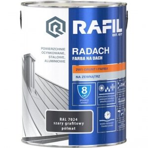 Radach 5L Szary GRAFIT-OWY RAL7024 PÓŁMAT farba na dach Rafil
