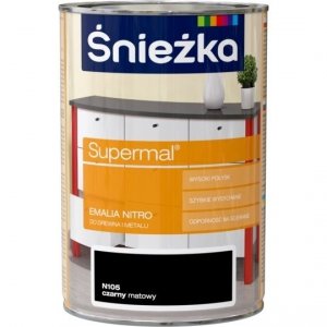 Śnieżka Supermal Emalia Nitro 5L Czarny Mat N105 farba czarna