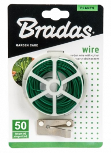 Drut Drucik Ogrodniczy z Obcinaczem 50m do wiązania powlekany tworzywem