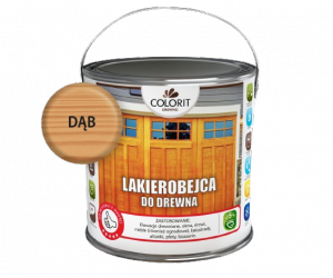 Colorit Lakierobejca Do Drewna 2,5L DĄB szybkoschnąca satynowa farba wodna boazerii elewacji okien drzwi