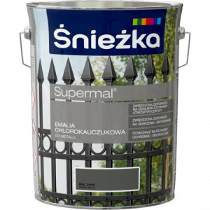 Śnieżka Chlorokauczuk SZARY JASNY RAL7010 5L farba emalia chlorokauczukowa Supermal