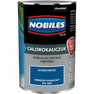 Chlorokauczuk 0,9L RAL5005 NIEBIESKI SYGNAŁOWY Nobiles farba metalu betonu emalia stali żeliwa