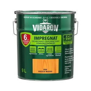 Vidaron Impregnat 9L V04 Orzech Włoski do drewna powłokotwórczy ochronny ogrodzeń altan elewacji ochronny