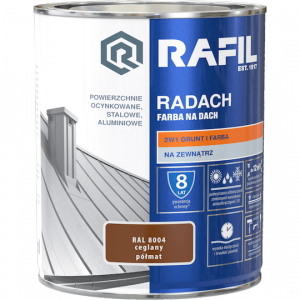 Radach 0,75L Ceglany RAL8004 PÓŁMAT farba na dach Rafil  ocynk stal aluminium 