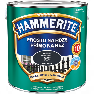 Hammerite Na Rdzę 2,5L GRAFIT-OWY RAL7016 MAT hamerite farba szybkoschnąca antykorozyjna gruntoemalia 