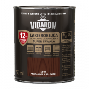 Vidaron SUPER TRWAŁA Lakierobejca 0,75L ST04 Palisander Królewski do drewna 2w1 wodna szybkoschnąca