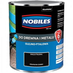 Nobiles olejna 0,7L CZARNY czarna Ftalonal farba olejno-ftalowa drewna metalu betonu emalia