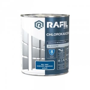 Rafil Chlorokauczuk 0,75L Niebieski Sygnałowy RAL5005 niebieska farba metalu betonu emalia chlorokauczukowa