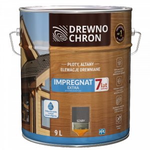 Drewnochron SZARY 9L Impregnat Extra do drewna powłokotwórczy płotów altan elewacji
