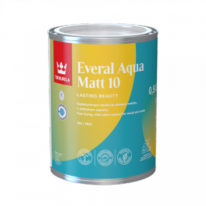Tikkurila Everal Aqua 0,9L BIAŁA Matt 10 MATOWA emalia akrylowa do wnętrz i na zewnątrz