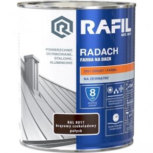 Radach 0,75L BRĄZ-OWY Czekoladowy RAL8017 POŁYSK farba na dach Rafil