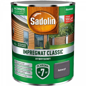 Sadolin Classic impregnat 0,75L ANTRACYT-OWY do drewna clasic Hybrydowy płotów altanek fasad