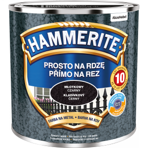 Hammerite Na Rdzę 0,25L CZARNY MŁOTKOWY hamerite farba szybkoschnąca antykorozyjna gruntoemalia czarna