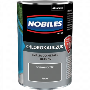 Chlorokauczuk 0,9L SZARY Nobiles farba metalu betonu emalia stali żeliwa
