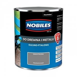 Nobiles olejna 0,7L SZARY Ftalonal farba olejno-ftalowa drewna metalu betonu emalia