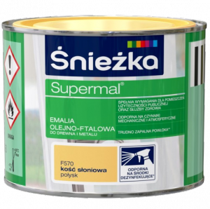 Śnieżka Olejna KOŚĆ SŁONIOWA F570 0,2L Supermal farba olejno-ftalowa drewna metalu emalia połysk