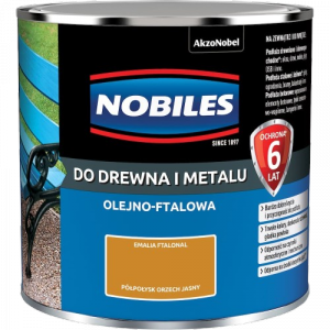 Nobiles olejna 0,25L ORZECH JASNY Ftalonal farba olejno-ftalowa drewna metalu betonu emalia