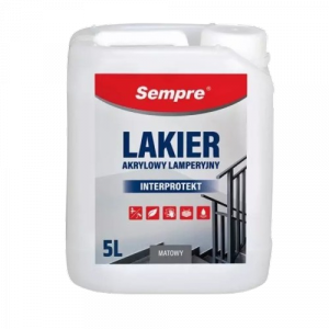 Sempre Interprotekt Lakier akrylowy lamperyjny do ścian 5L MAT-OWY bezbarwny odporny wodny ekologiczny matowy