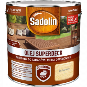 Sadolin Superdeck olej 2,5L BEZBARWNY 1 do drewna tarasów mebli ogrodowych mat